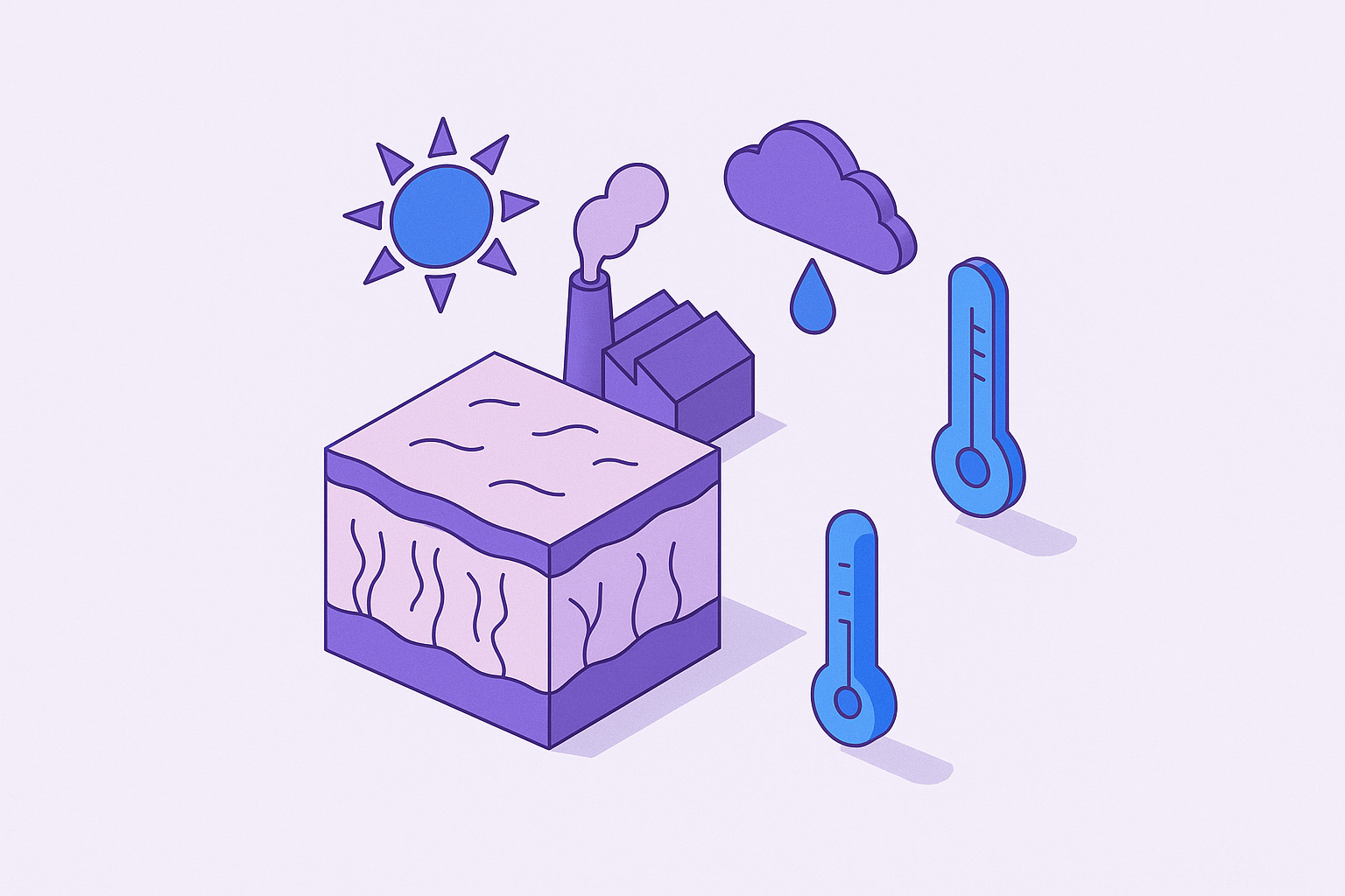 Cover illustration for “Environmental Factors That Affect Skin Health”