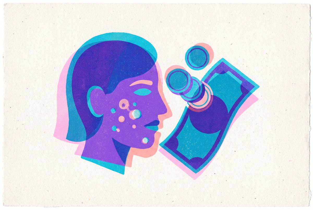 Cover illustration for “Cost Breakdown of Treating Acne Without Insurance”