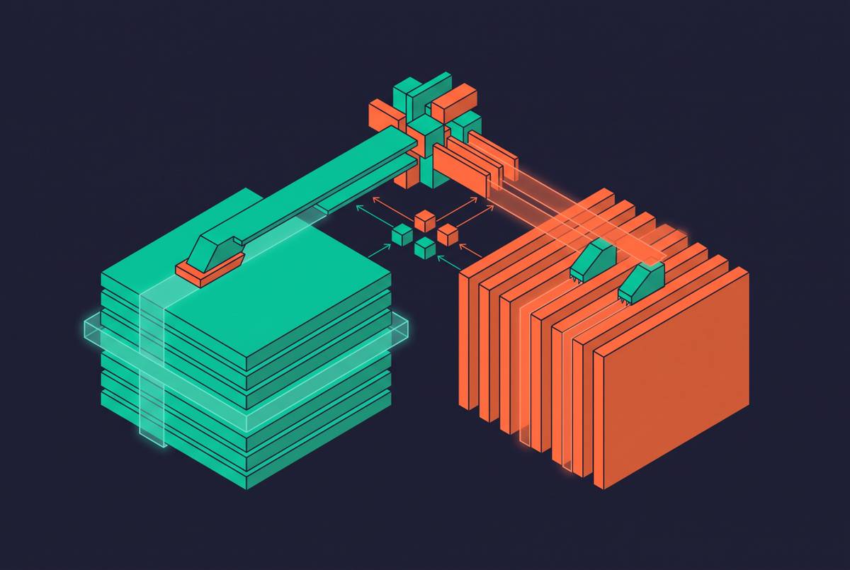 Cover illustration for “Row-Oriented vs Column-Oriented Execution for Mixed Analytical Workloads”