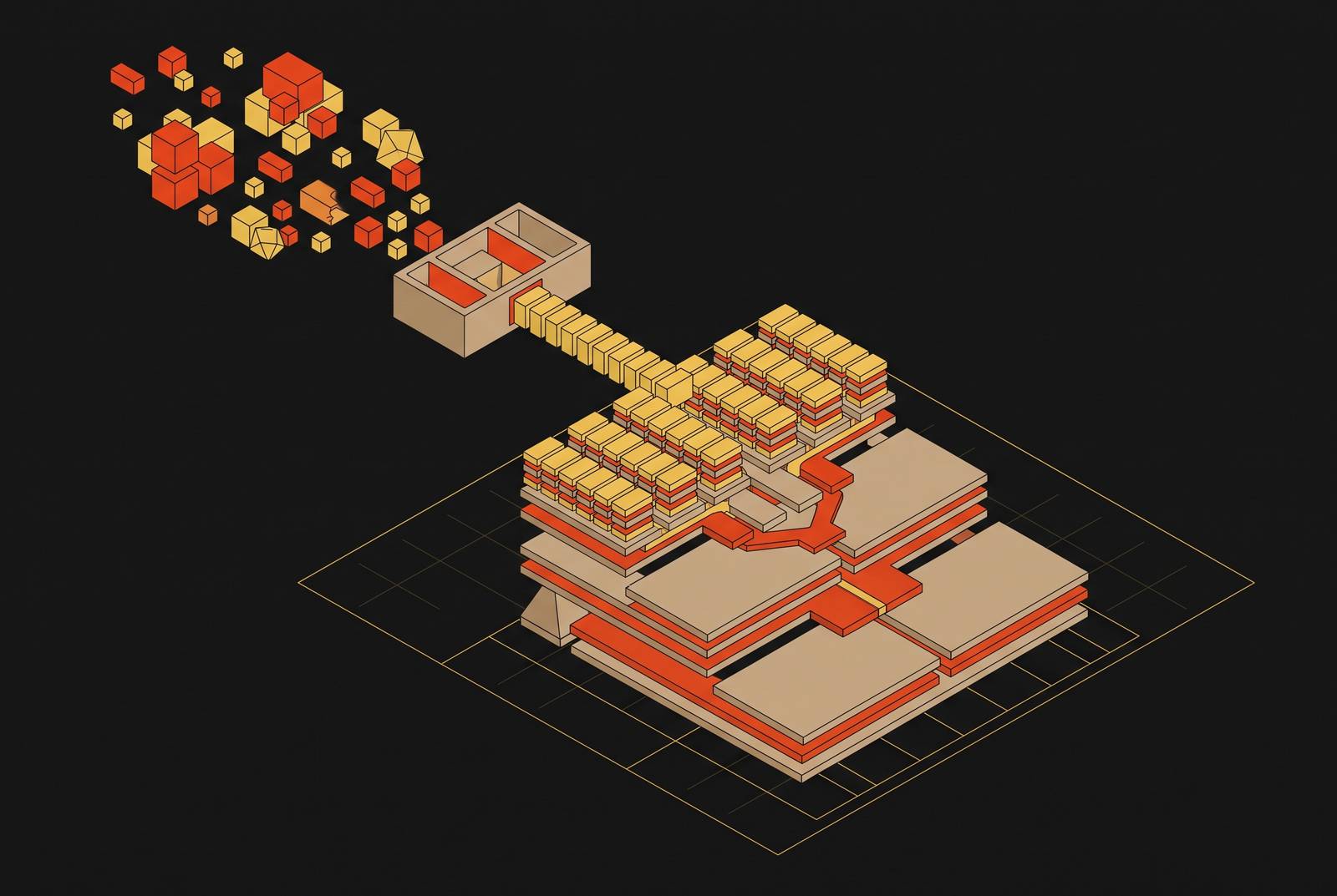Cover illustration for “MergeTree Insert Buffer Tuning for Bursty Kafka Workloads”