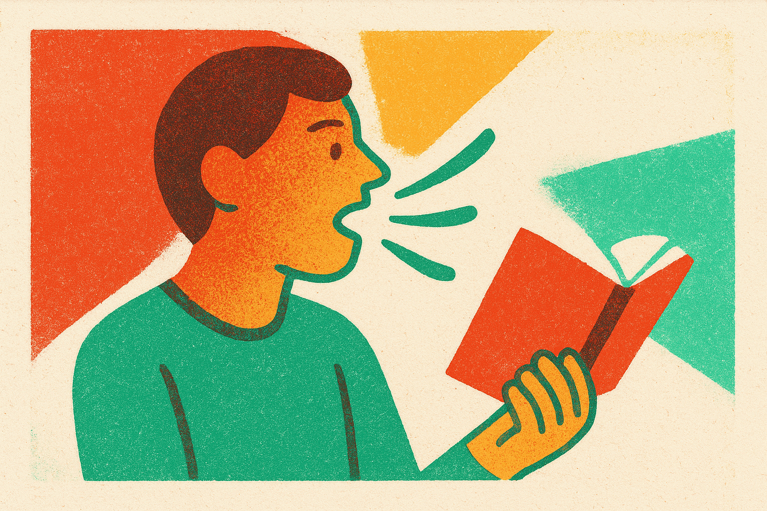 Cover illustration for “Reading Aloud as a Speaking Practice Method”