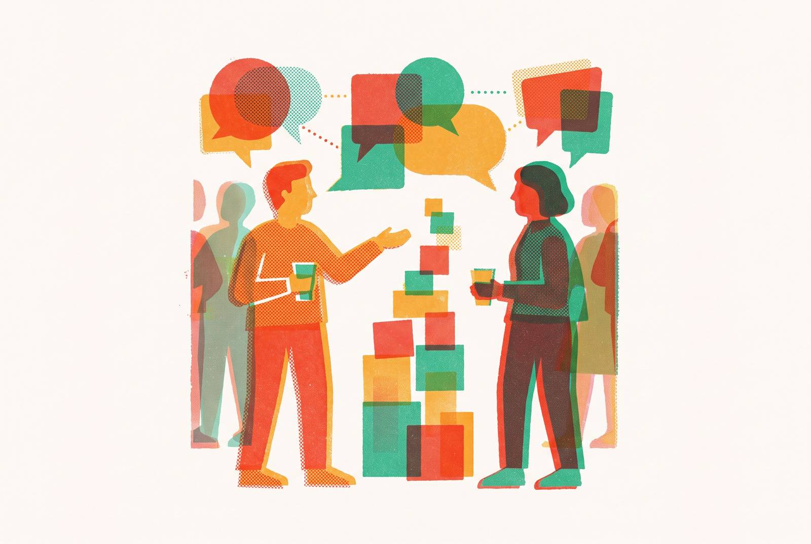 Cover illustration for “Elevator Pitch Structures for Networking Events”