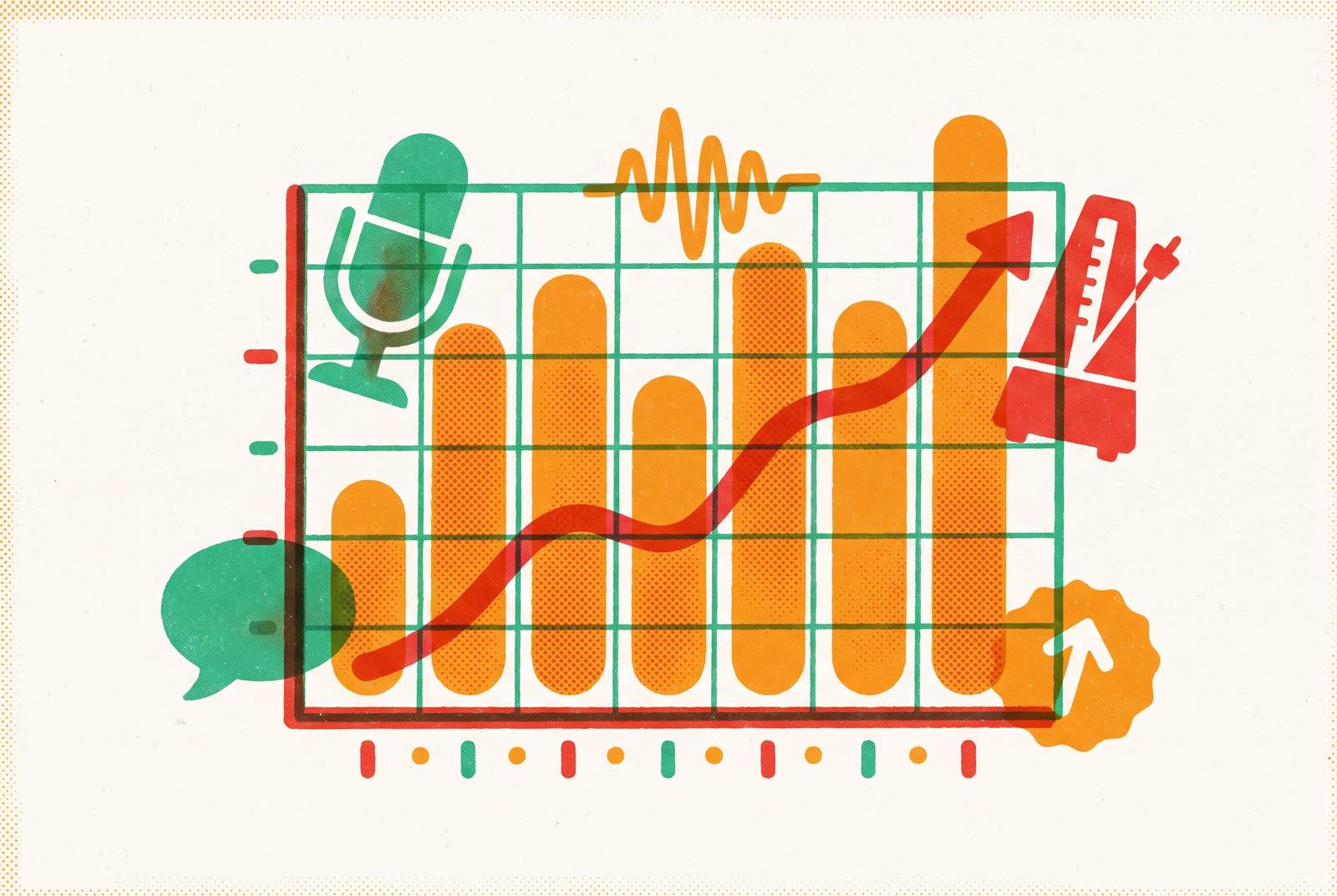 Cover illustration for “The Speaking Metrics Worth Watching on a Weekly Progress Chart”