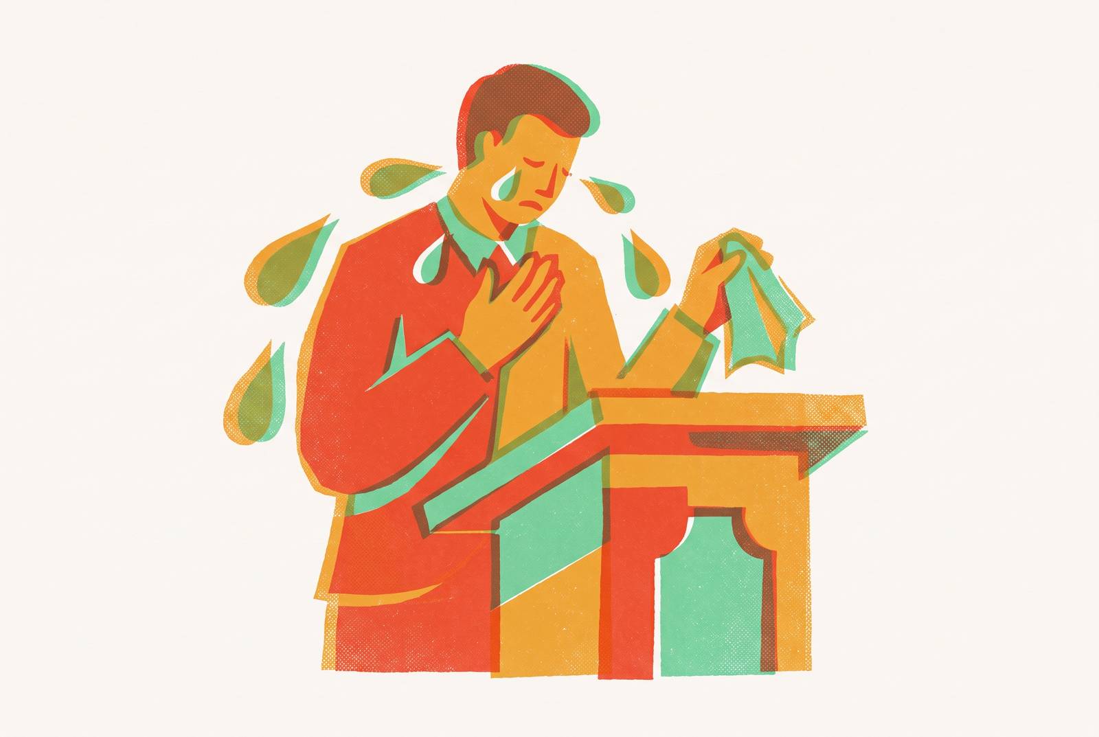 Cover illustration for “Eulogy Delivery for People Who Cry Easily”