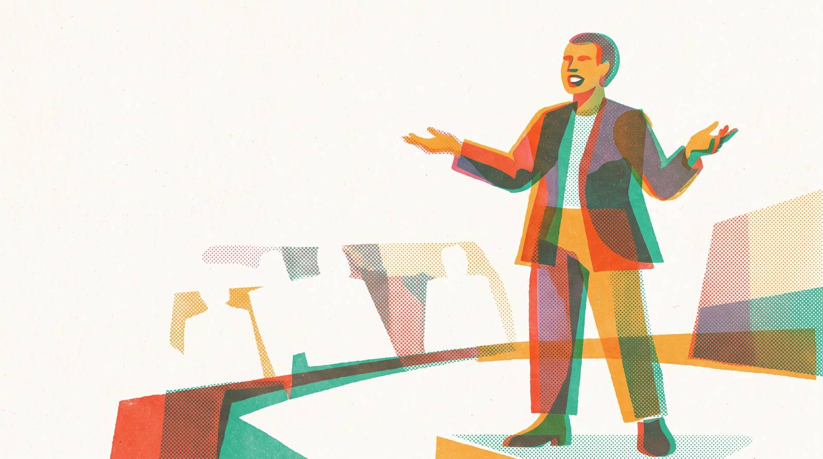 Cover illustration for “Projecting Confidence When Speaking in Public”