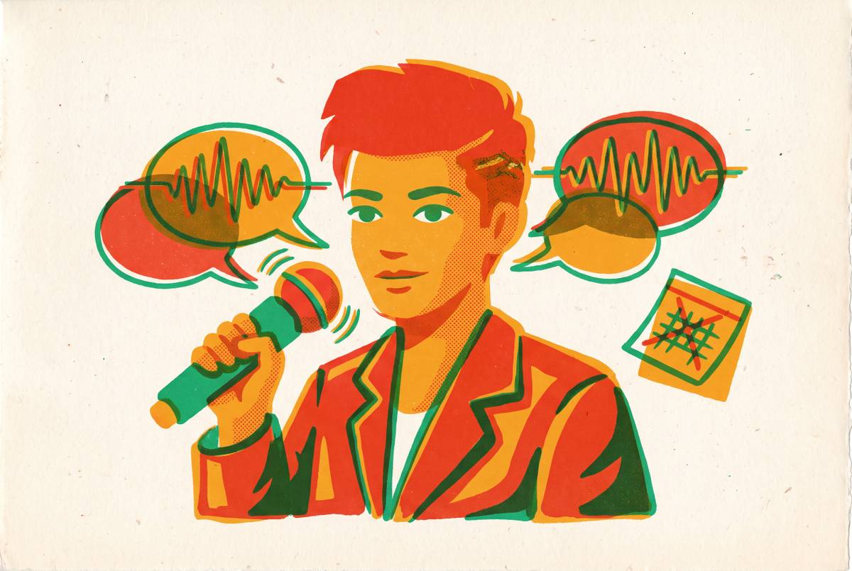 Cover illustration for “Self-Paced Public Speaking Training for Gen Z Professionals Who Refuse to RSVP”