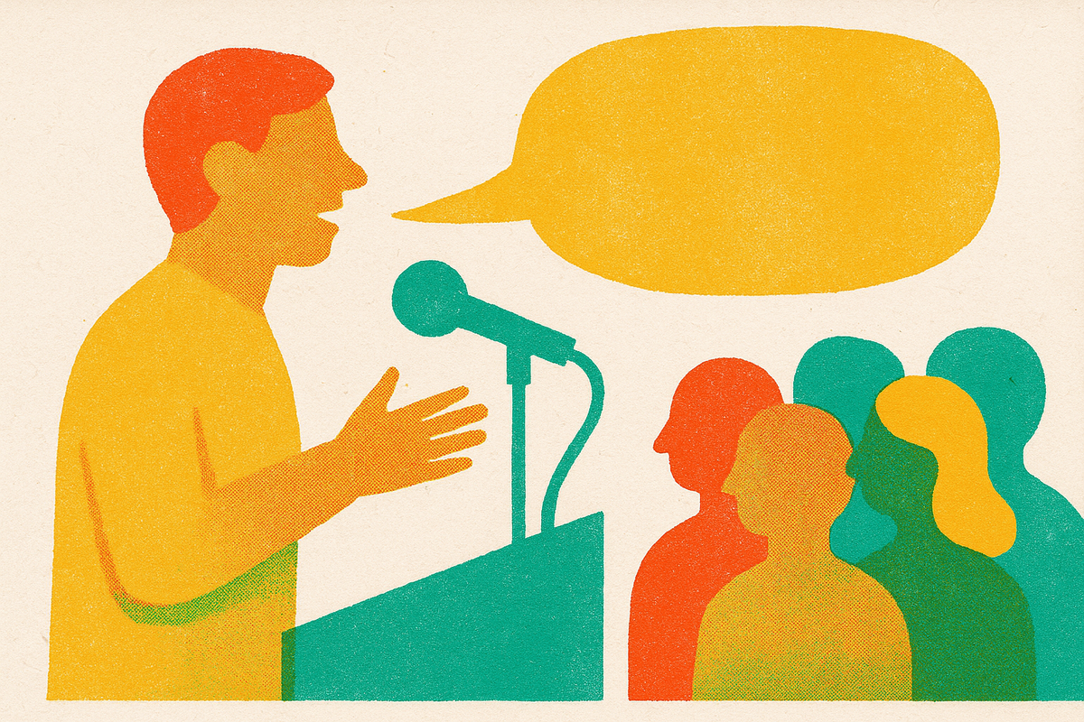 Cover illustration for “Persuasive Speech Topics for Any Audience”