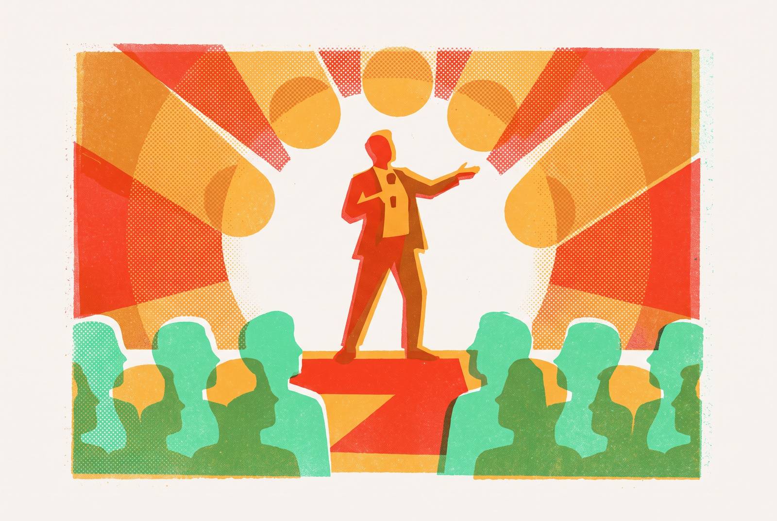 Cover illustration for “Presentation Techniques for Live Audiences Under Pressure”