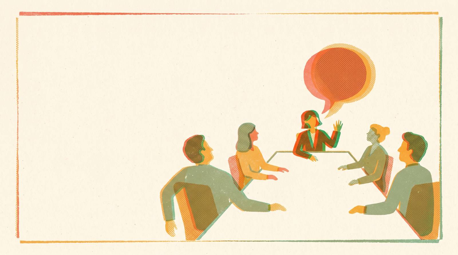 Cover illustration for “Introverts Speaking Up in Meetings”
