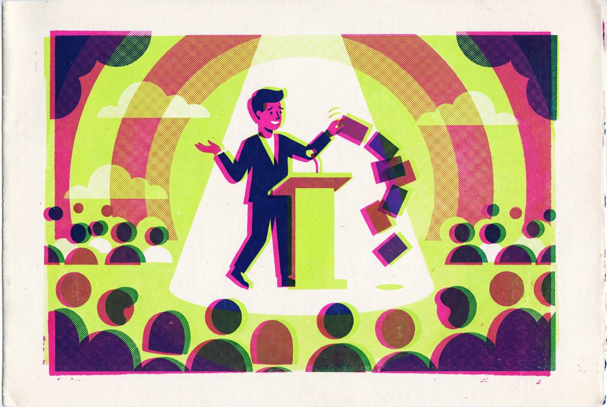 Cover illustration for “The Pratfall Effect and Speaker Likability”