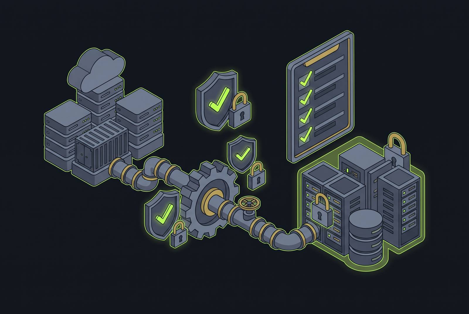 Cover illustration for “GCP-Native Tools That Automate SOC 2 and HIPAA Controls for SaaS Startups at Deployment”