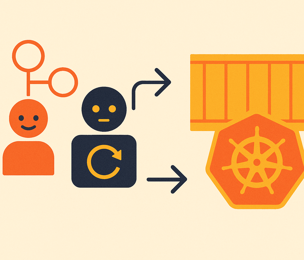 Cover illustration for “GitHub Actions vs GitLab CI for Kubernetes Deployments”