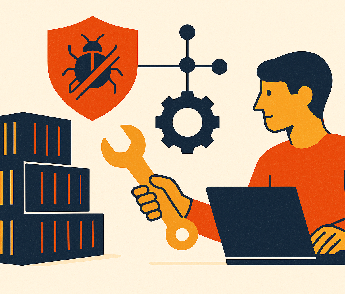 Cover illustration for “Automating CVE Patching in Containerized Production Environments”