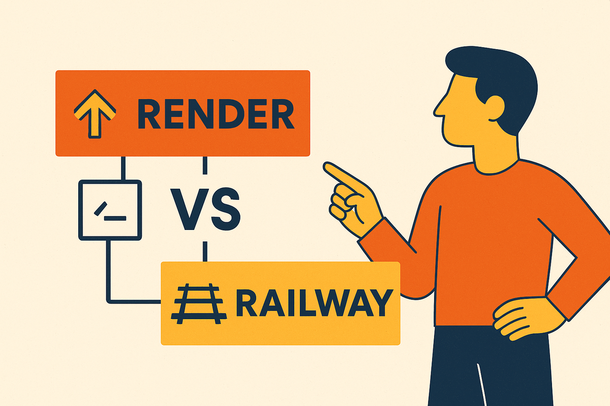 Cover illustration for “Render vs Railway for Early-Stage Startups”