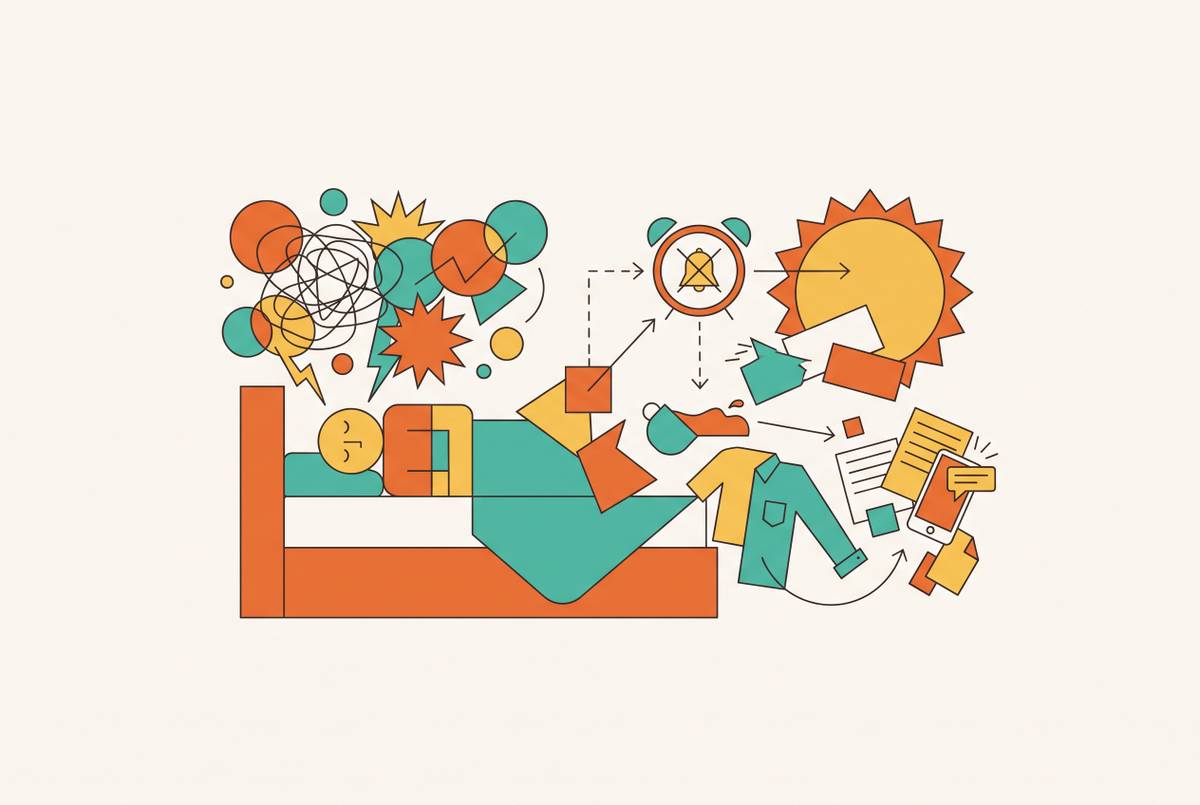 Cover illustration for “ADHD Sleep Disruption and Its Effect on Morning Routines”