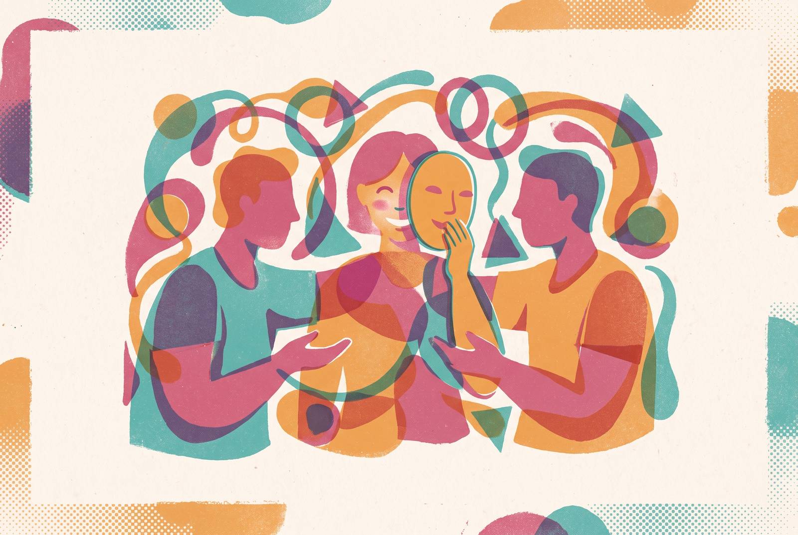 Cover illustration for “Unmasking ADHD in Friendships and Social Settings”