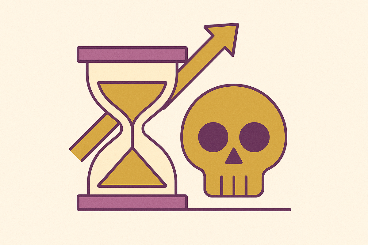 Cover illustration for “GrimAge and DunedinPACE as Mortality Predictors”