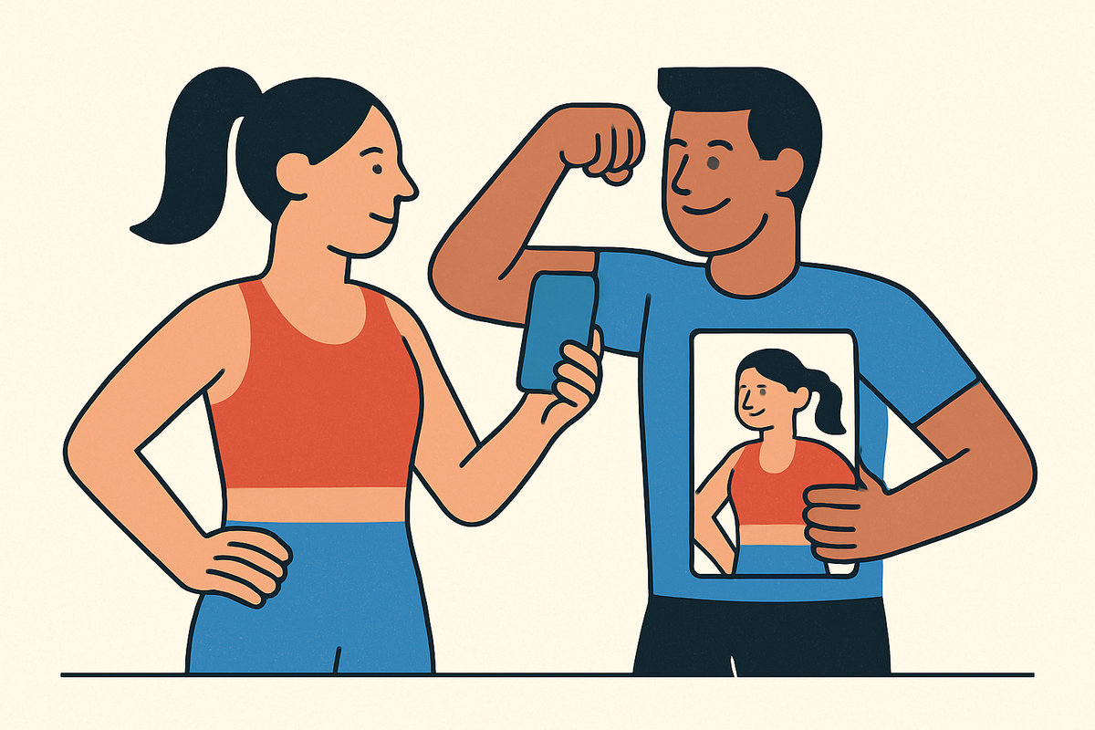 Cover illustration for “Workout Photo Check-Ins as Motivation Between Partners”