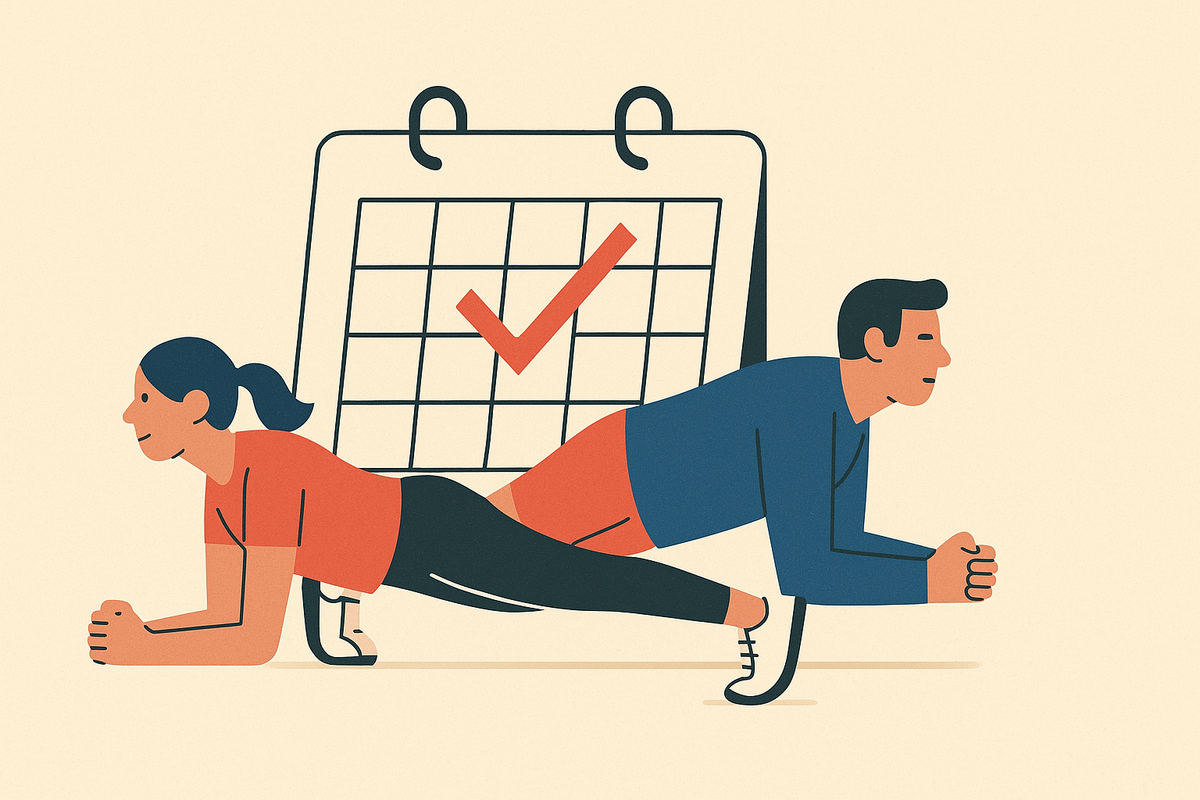 Cover illustration for “Year-Long Fitness Challenges for Couples or Friends”