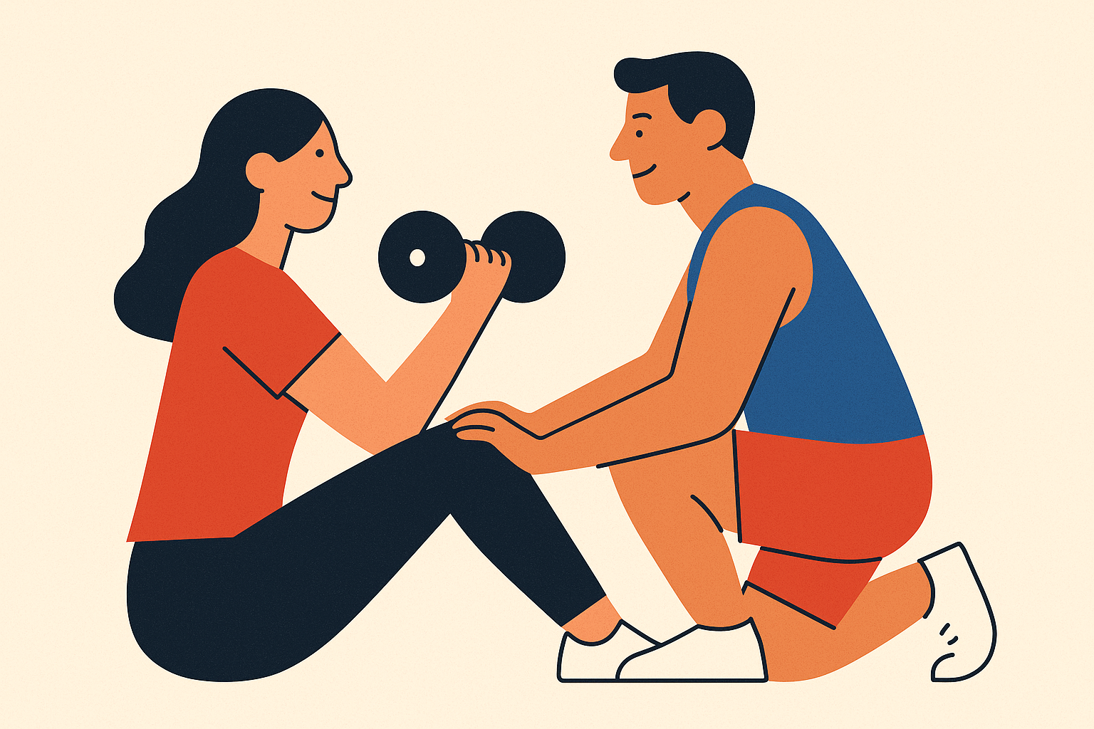 Cover illustration for “Shared Workout Routines for Couples Who Struggle to Stay Consistent Together”