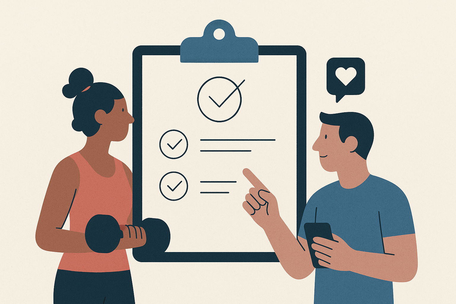 Cover illustration for “accountability features that keep workout partners consistent without stat pressure”