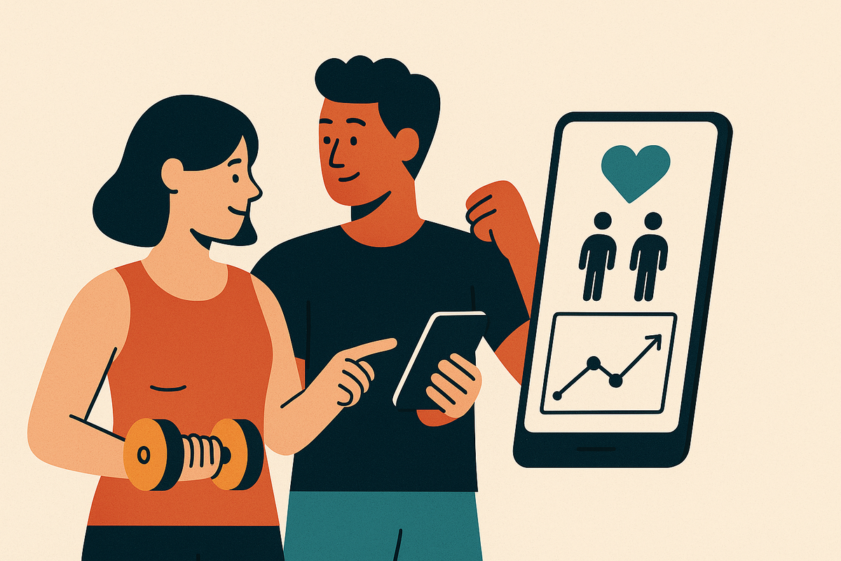 Cover illustration for “apps for couples tracking shared workout goals”