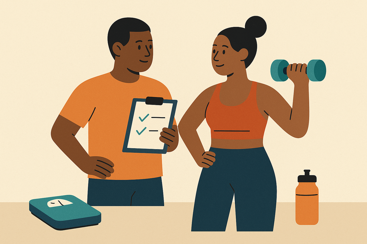 Cover illustration for “Setting Realistic Fitness Goals as a Couple”