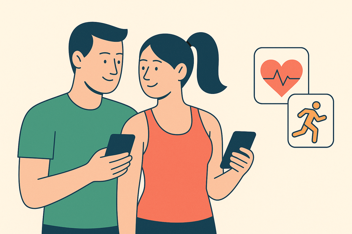 Cover illustration for “Couples fitness accountability apps compared”