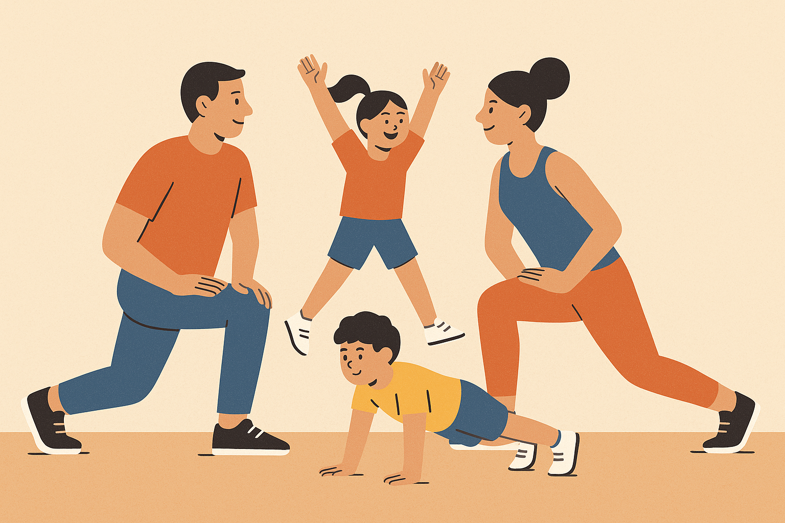 Cover illustration for “Family Fitness Challenges for Parents and Kids”