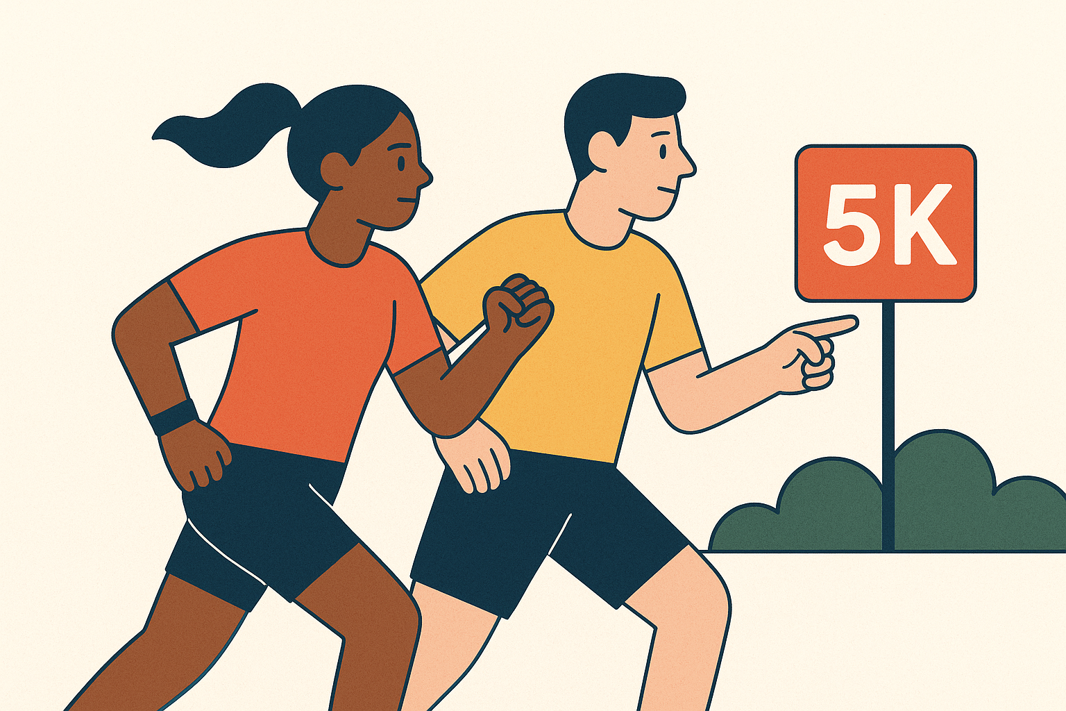 Cover illustration for “Training for a 5K Together as a Shared Fitness Goal”