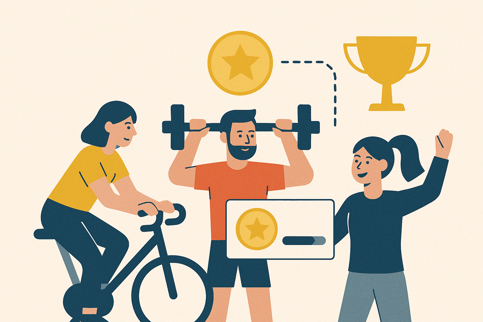 Cover illustration for “Fitness Rewards Systems for Couples and Friend Groups”