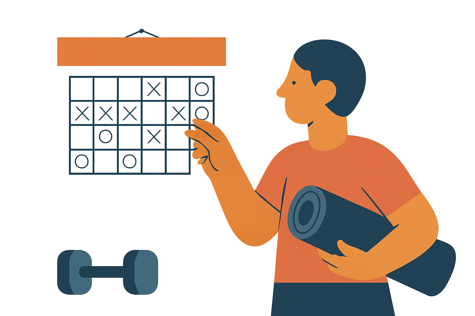 Cover illustration for “Using a Shared Wall Calendar for Fitness Habit Tracking”