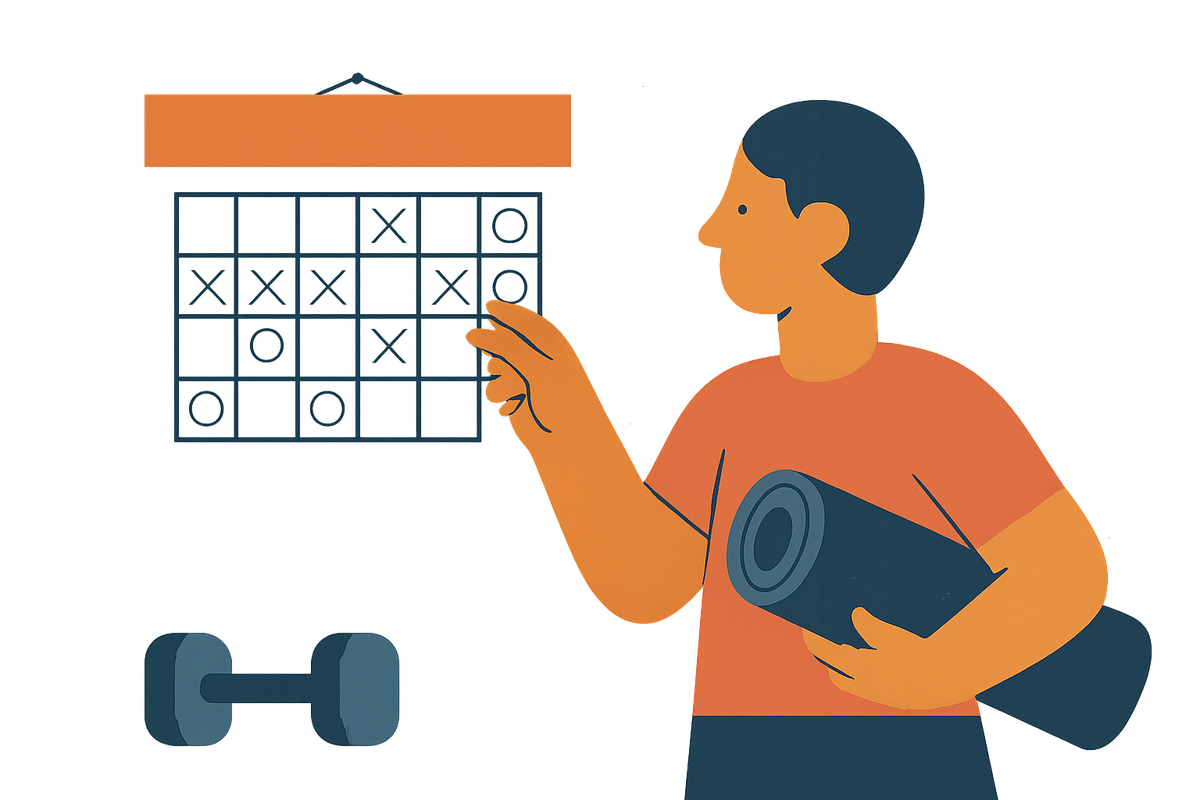 Cover illustration for “Using a Shared Wall Calendar for Fitness Habit Tracking”