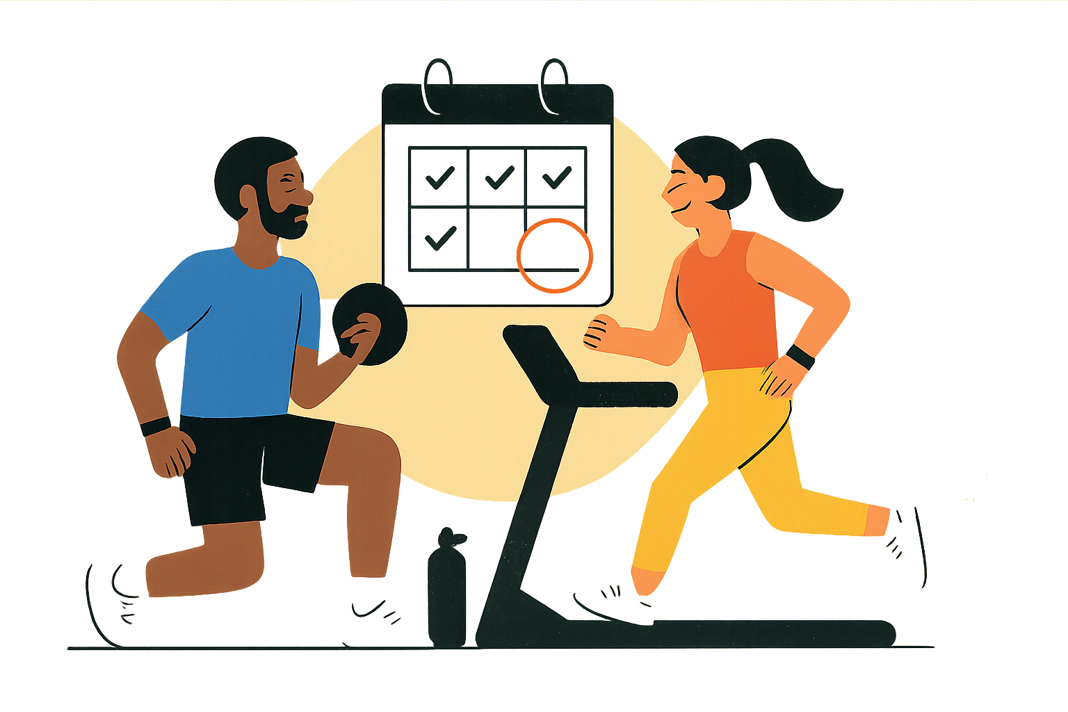 Cover illustration for “Making a Shared Fitness Habit Stick Beyond 30 Days”
