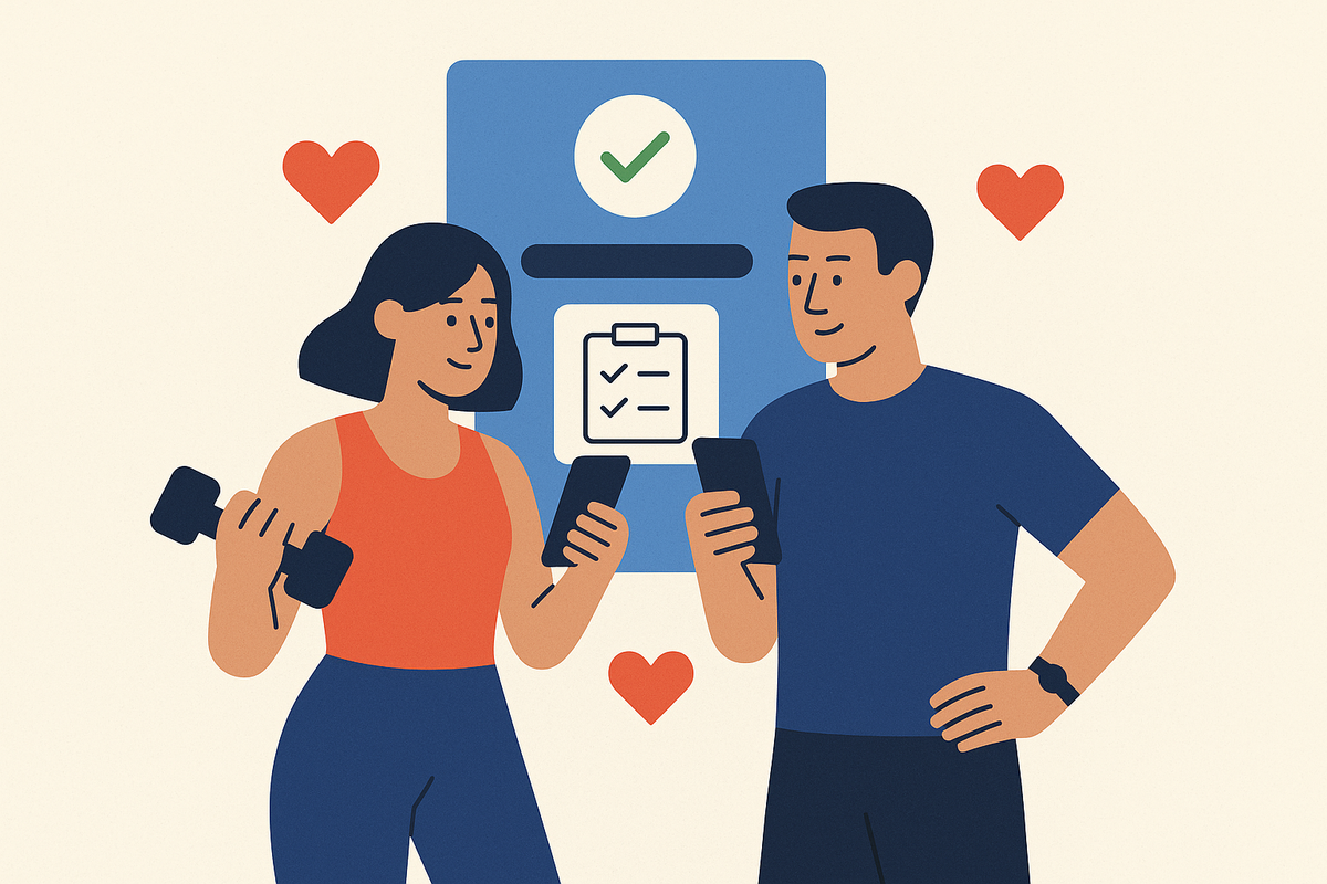 Cover illustration for “How Couples Use Mutual Goal Tracking to Out-Motivate Solo Fitness Apps”