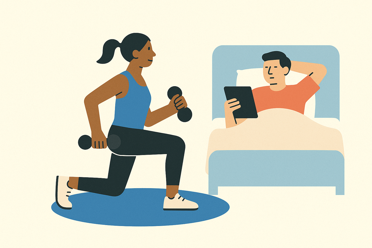 Cover illustration for “Building a Consistent Workout Habit When Your Partner Is Not Interested”