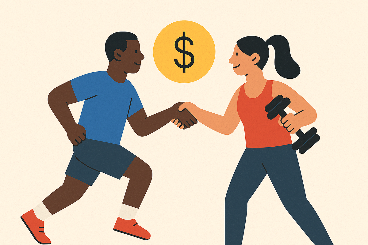 Cover illustration for “Using Friendly Fitness Wagers to Build Consistency”