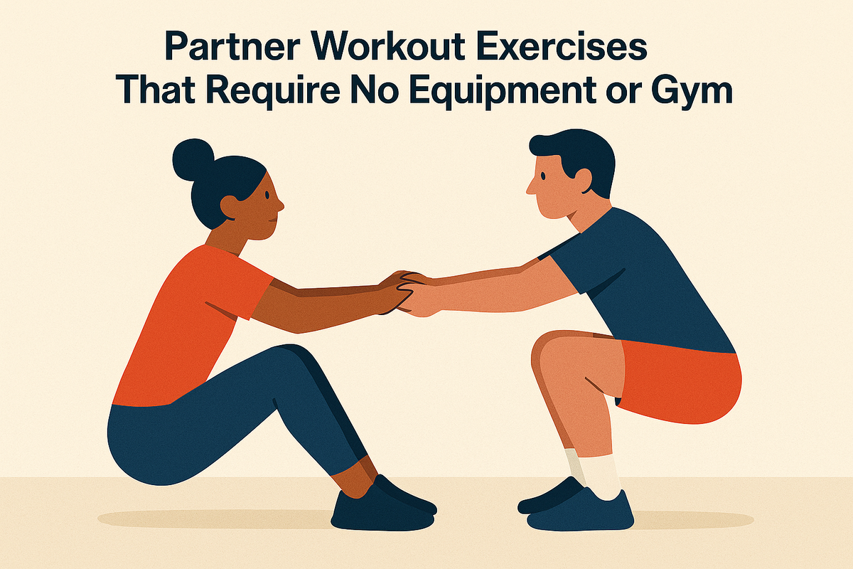 Cover illustration for “Partner Workout Exercises That Require No Equipment or Gym”