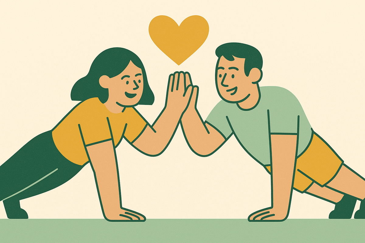 Cover illustration for “Friendly Fitness Challenges Between Partners That Build Consistency”