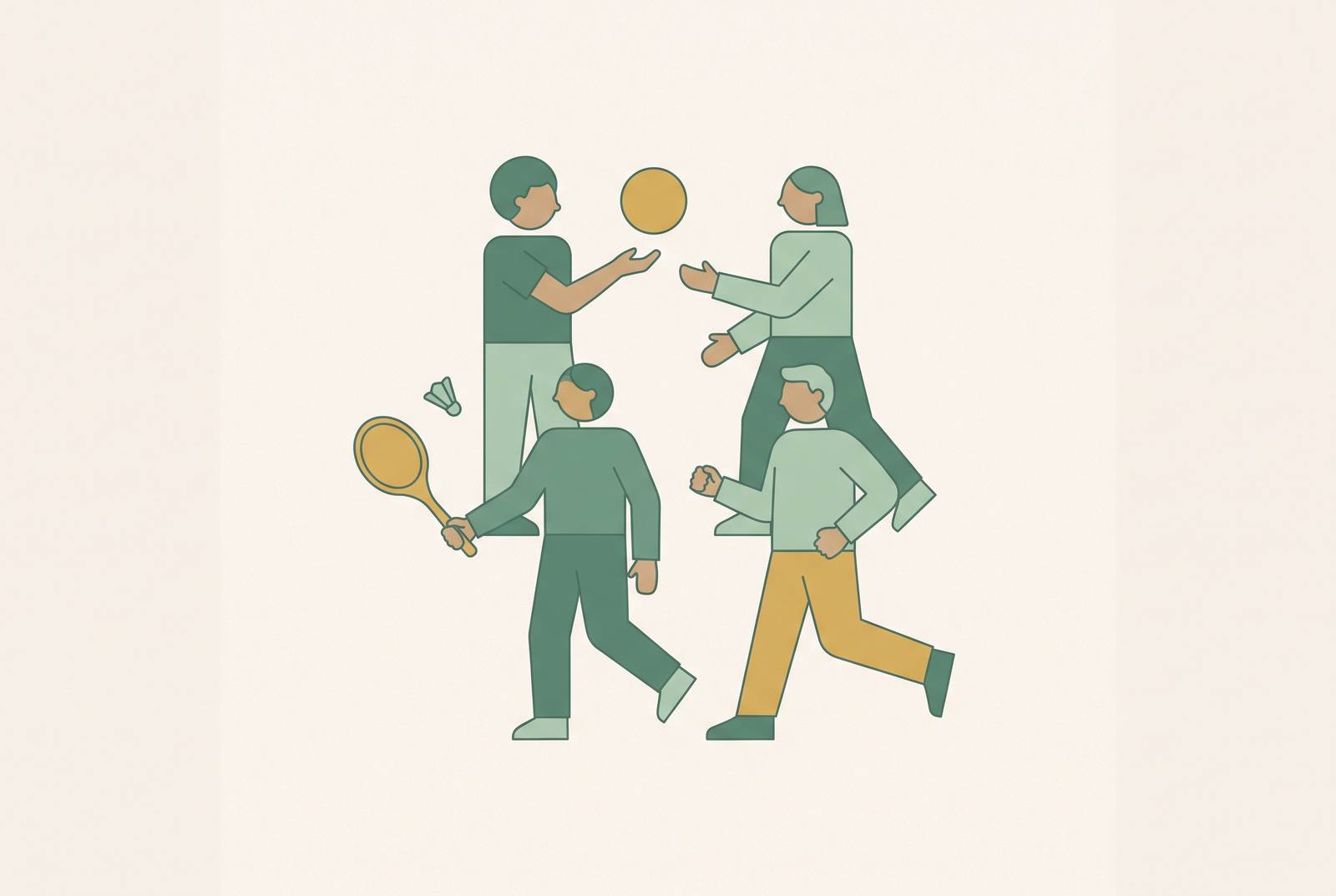 Cover illustration for “Recreational Sports for Adults Who Have Not Played Since School”