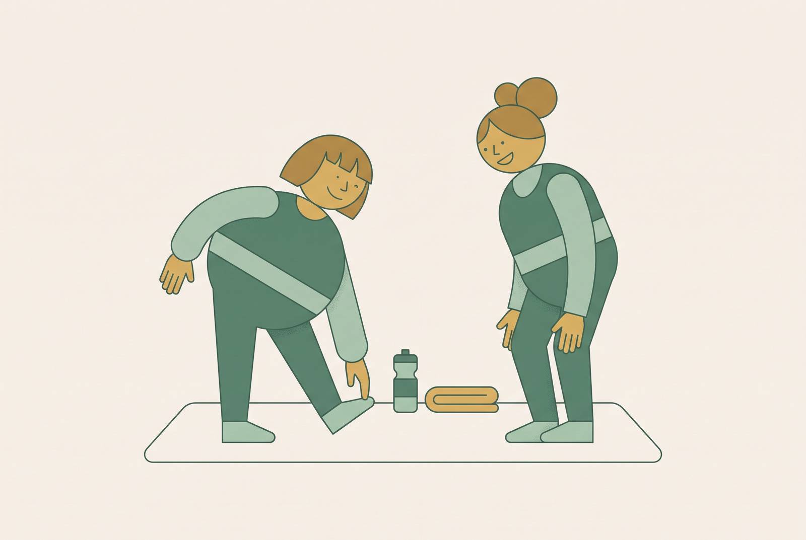 Cover illustration for “Starting a Workout Routine With a Friend When Neither of You Is Fit”