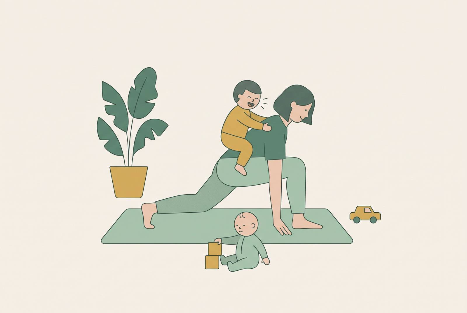Cover illustration for “Workout Options for Parents With Young Children at Home”