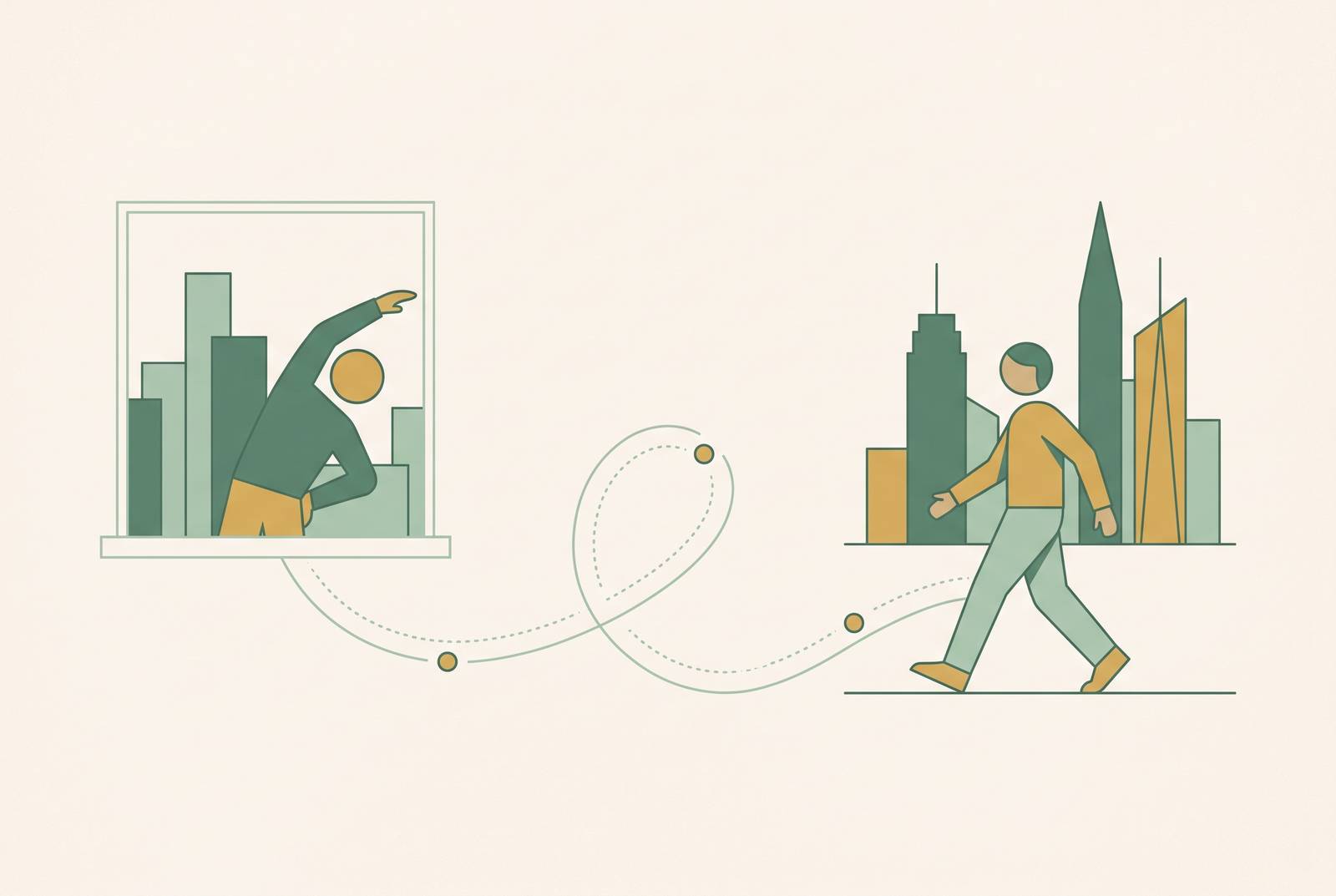Cover illustration for “Long Distance Fitness Accountability Between Friends in Different Cities”