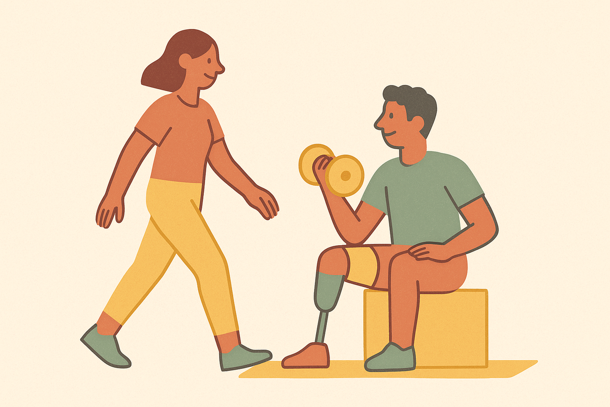Cover illustration for “How to Set Shared Fitness Goals When Partners Have Different Abilities”