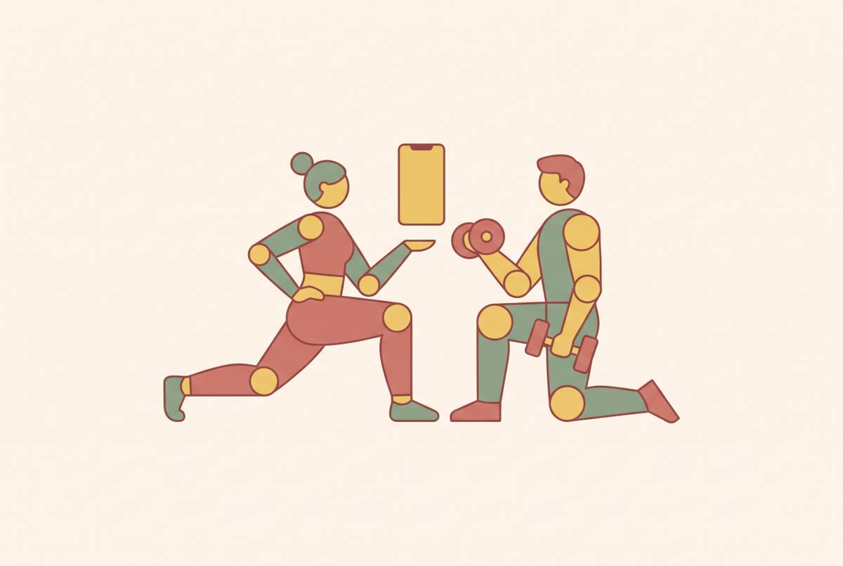 Cover illustration for “How to Find a Wedding Preparation Workout App Built for Both Partners”