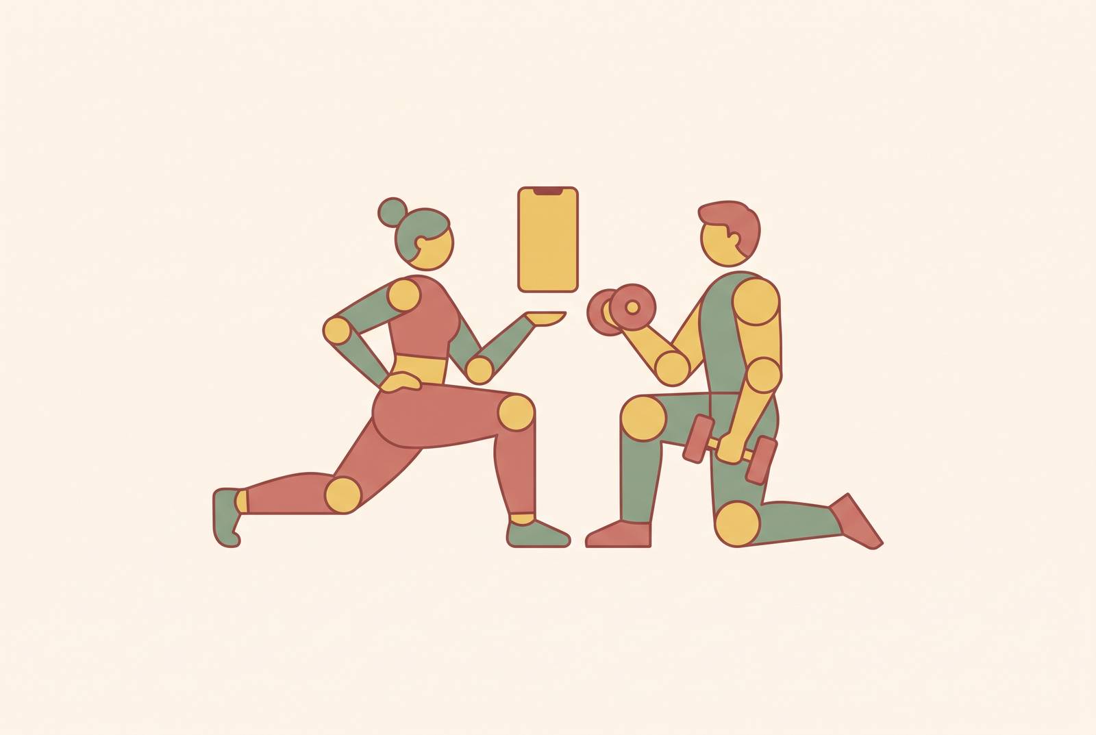 Cover illustration for “How to Find a Wedding Preparation Workout App Built for Both Partners”