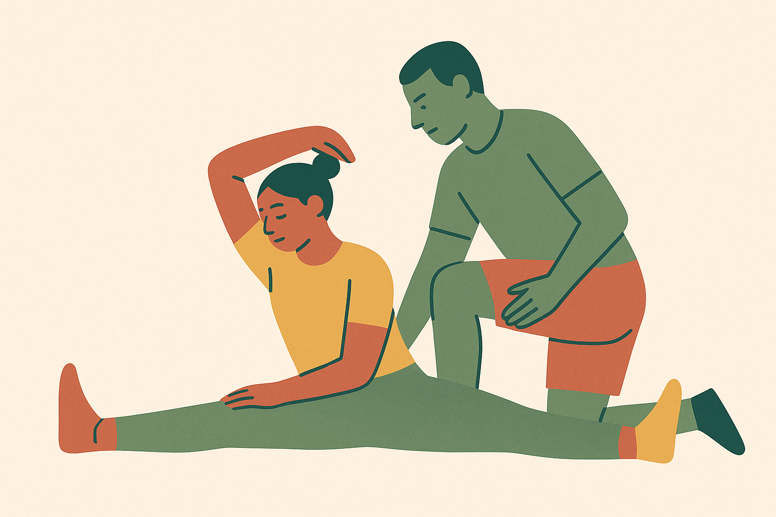 Cover illustration for “Partner Stretching and Mobility Routines for Mixed Fitness Levels”