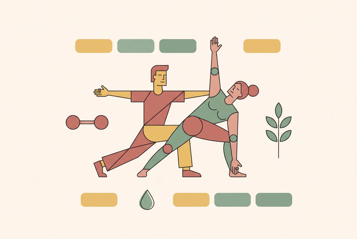 Cover illustration for “The Weekly Workout Structure Engaged Couples Should Follow Before the Wedding”