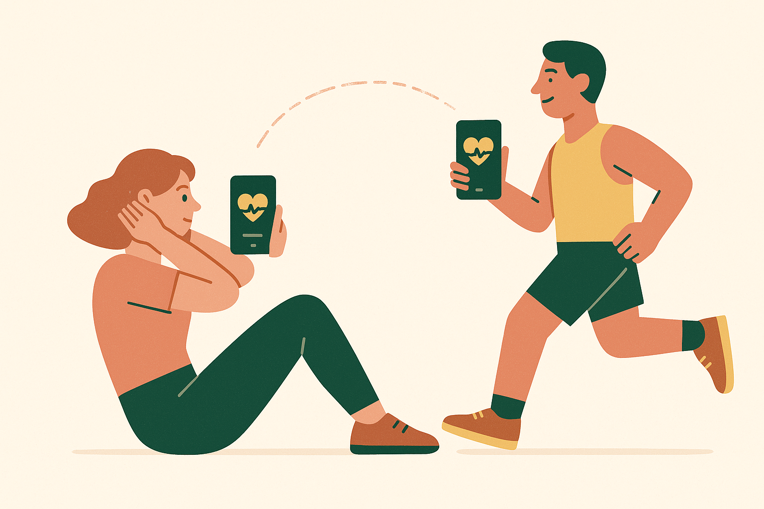 Cover illustration for “Fitness Apps That Connect Long Distance Partners”