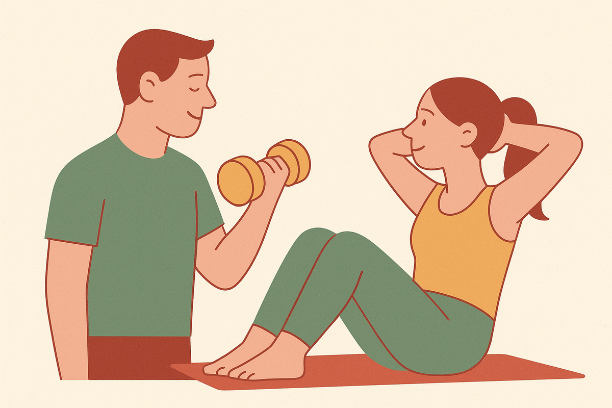 Cover illustration for “Simple Weekly Fitness Rituals for Married Couples”